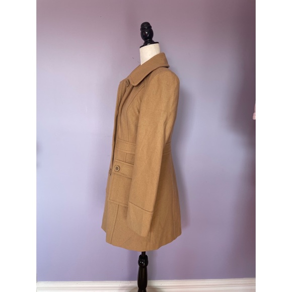 Anthropologie Tulle Tan Wool Blend Pea Coat - Picture 2 of 5
